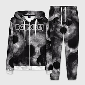 Мужской костюм 3D с принтом Iron Maiden в городе Новоалтайск, 100% полиэстер | Манжеты и пояс оформлены тканевой резинкой, двухслойный капюшон со шнурком для регулировки, карманы спереди | бас | британия | брюс дикинсон | гитара | группа | дева | железная | метал | нико макбрэйн | рок | стив харрис | хеви | яник герс