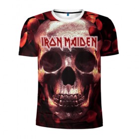 Мужская футболка 3D спортивная с принтом Iron Maiden в городе Новоалтайск, 100% полиэстер с улучшенными характеристиками | приталенный силуэт, круглая горловина, широкие плечи, сужается к линии бедра | бас | британия | брюс дикинсон | гитара | группа | дева | железная | метал | нико макбрэйн | рок | стив харрис | хеви | яник герс