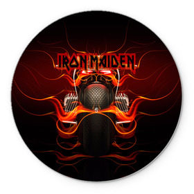 Коврик круглый с принтом Iron Maiden в городе Новоалтайск, резина и полиэстер | круглая форма, изображение наносится на всю лицевую часть | бас | британия | брюс дикинсон | гитара | группа | дева | железная | метал | нико макбрэйн | рок | стив харрис | хеви | яник герс