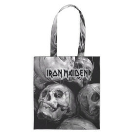Шоппер 3D с принтом Iron Maiden в городе Новоалтайск, 100% полиэстер | Плотность: 200 г/м2; Размер: 34×35 см; Высота лямок: 30 см | бас | британия | брюс дикинсон | гитара | группа | дева | железная | метал | нико макбрэйн | рок | стив харрис | хеви | яник герс