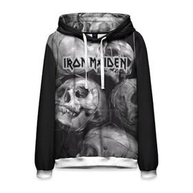 Мужская толстовка 3D с принтом Iron Maiden в городе Новоалтайск, 100% полиэстер | двухслойный капюшон со шнурком для регулировки, мягкие манжеты на рукавах и по низу толстовки, спереди карман-кенгуру с мягким внутренним слоем. | Тематика изображения на принте: бас | британия | брюс дикинсон | гитара | группа | дева | железная | метал | нико макбрэйн | рок | стив харрис | хеви | яник герс