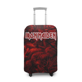 Чехол для чемодана 3D с принтом Iron Maiden в городе Новоалтайск, 86% полиэфир, 14% спандекс | двустороннее нанесение принта, прорези для ручек и колес | бас | британия | брюс дикинсон | гитара | группа | дева | железная | метал | нико макбрэйн | рок | стив харрис | хеви | яник герс