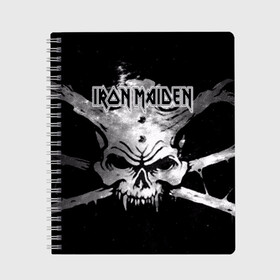 Тетрадь с принтом Iron Maiden в городе Новоалтайск, 100% бумага | 48 листов, плотность листов — 60 г/м2, плотность картонной обложки — 250 г/м2. Листы скреплены сбоку удобной пружинной спиралью. Уголки страниц и обложки скругленные. Цвет линий — светло-серый
 | бас | британия | брюс дикинсон | гитара | группа | дева | железная | метал | нико макбрэйн | рок | стив харрис | хеви | яник герс