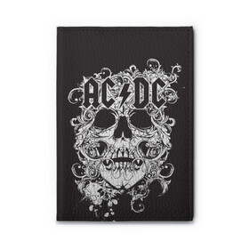 Обложка для автодокументов с принтом AC/DC  в городе Новоалтайск, натуральная кожа |  размер 19,9*13 см; внутри 4 больших “конверта” для документов и один маленький отдел — туда идеально встанут права | австралийская | ангус янг | блюз | группа | малькольм янг | рок | рок н ролл | стиви янг | хард