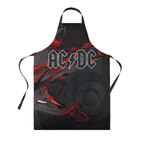 Фартук 3D с принтом AC/DC  в городе Новоалтайск, 100% полиэстер | общий размер — 65 х 85 см, ширина нагрудника — 26 см, горловина — 53 см, длина завязок — 54 см, общий обхват в поясе — 173 см. Принт на завязках и на горловине наносится с двух сторон, на основной части фартука — только с внешней стороны | австралийская | ангус янг | блюз | группа | малькольм янг | рок | рок н ролл | стиви янг | хард