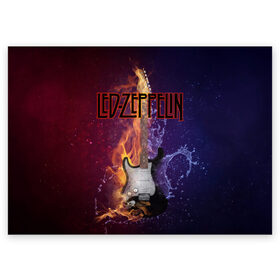 Поздравительная открытка с принтом Led Zeppelin в городе Новоалтайск, 100% бумага | плотность бумаги 280 г/м2, матовая, на обратной стороне линовка и место для марки
 | блюз рок | британская | группа | джимми пейдж | джон пол джонс | роберт плант | рок | фолк рок | хард рок | хеви метал