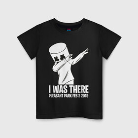 Детская футболка хлопок с принтом Marshmello в городе Новоалтайск, 100% хлопок | круглый вырез горловины, полуприлегающий силуэт, длина до линии бедер | chris comstock | electronic | fortnite | joytime iii | marshmello | клубная | маршмелло | маршмеллоу | фортнайт | электронная музыка