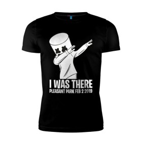Мужская футболка премиум с принтом Marshmello в городе Новоалтайск, 92% хлопок, 8% лайкра | приталенный силуэт, круглый вырез ворота, длина до линии бедра, короткий рукав | chris comstock | electronic | fortnite | joytime iii | marshmello | клубная | маршмелло | маршмеллоу | фортнайт | электронная музыка