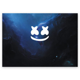 Поздравительная открытка с принтом Space Marshmello в городе Новоалтайск, 100% бумага | плотность бумаги 280 г/м2, матовая, на обратной стороне линовка и место для марки
 | chris comstock | electronic | joytime iii | marshmello | клубная | маршмелло | маршмеллоу | электронная музыка