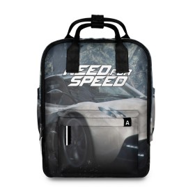Женский рюкзак 3D с принтом NEED FOR SPEED в городе Новоалтайск, 100% полиэстер | лямки с регулируемой длиной, сверху ручки, чтобы рюкзак нести как сумку. Основное отделение закрывается на молнию, как и внешний карман. Внутри два дополнительных кармана, один из которых закрывается на молнию. По бокам два дополнительных кармашка, куда поместится маленькая бутылочка
 | auto | game art | need for speed payback | nfs | nfs carbon | payback | sport | the carbon | transport | авто | гонки | карбон | машина | спорт | уличные гонки