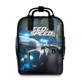 Женский рюкзак 3D с принтом NEED FOR SPEED в городе Новоалтайск, 100% полиэстер | лямки с регулируемой длиной, сверху ручки, чтобы рюкзак нести как сумку. Основное отделение закрывается на молнию, как и внешний карман. Внутри два дополнительных кармана, один из которых закрывается на молнию. По бокам два дополнительных кармашка, куда поместится маленькая бутылочка
 | auto | game art | need for speed payback | nfs | nfs carbon | payback | sport | the carbon | transport | авто | гонки | карбон | машина | нфс | спорт | уличные гонки