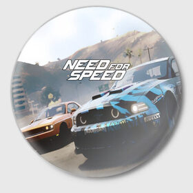 Значок с принтом NEED FOR SPEED в городе Новоалтайск,  металл | круглая форма, металлическая застежка в виде булавки | 
