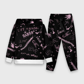 Детский костюм 3D (с толстовкой) с принтом LIL PEEP   Life Is Beautiful в городе Новоалтайск,  |  | beautiful | broken | daddy | dead | exclusive | heart | life | lil | lilpeep | music | peep | pump | rap | rapper | rip | tattoo | густав | лил | лилпип | мертв | память | пип | рип | рэп | рэпер | сердечко | сердце | тату | умер