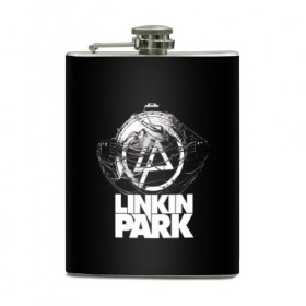 Фляга с принтом Linkin Park в городе Новоалтайск, металлический корпус | емкость 0,22 л, размер 125 х 94 мм. Виниловая наклейка запечатывается полностью | Тематика изображения на принте: 