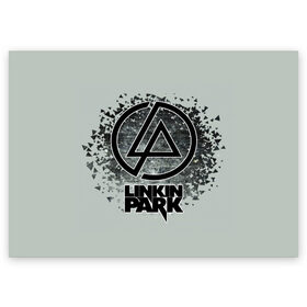 Поздравительная открытка с принтом Linkin Park в городе Новоалтайск, 100% бумага | плотность бумаги 280 г/м2, матовая, на обратной стороне линовка и место для марки
 | Тематика изображения на принте: американская | группа | линкин | майк шинода | метал | музыка | ню | парк | поп | рок | рэп | феникс фаррелл | честер беннингтон | электроник