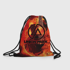 Рюкзак-мешок 3D с принтом Linkin Park  в городе Новоалтайск, 100% полиэстер | плотность ткани — 200 г/м2, размер — 35 х 45 см; лямки — толстые шнурки, застежка на шнуровке, без карманов и подкладки | американская | группа | линкин | майк шинода | метал | музыка | ню | парк | поп | рок | рэп | феникс фаррелл | честер беннингтон | электроник