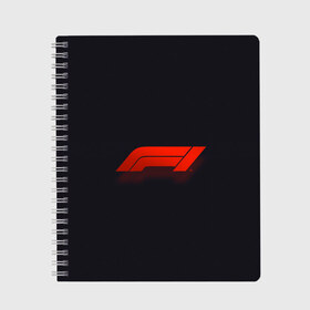 Тетрадь с принтом Formula 1 Logo в городе Новоалтайск, 100% бумага | 48 листов, плотность листов — 60 г/м2, плотность картонной обложки — 250 г/м2. Листы скреплены сбоку удобной пружинной спиралью. Уголки страниц и обложки скругленные. Цвет линий — светло-серый
 | Тематика изображения на принте: formula | лого | формула