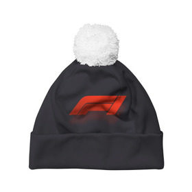 Шапка 3D c помпоном с принтом Formula 1 Logo в городе Новоалтайск, 100% полиэстер | универсальный размер, печать по всей поверхности изделия | formula | лого | формула