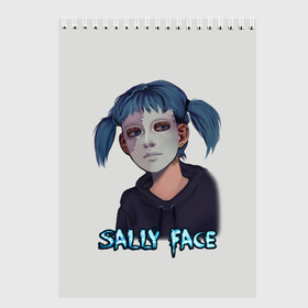 Скетчбук с принтом Sally Face в городе Новоалтайск, 100% бумага
 | 48 листов, плотность листов — 100 г/м2, плотность картонной обложки — 250 г/м2. Листы скреплены сверху удобной пружинной спиралью | sally face | игра | компьютерная игра | лицо | маска | протез | салли фейс | школа | шрамы