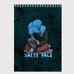 Скетчбук с принтом Sally Face в городе Новоалтайск, 100% бумага
 | 48 листов, плотность листов — 100 г/м2, плотность картонной обложки — 250 г/м2. Листы скреплены сверху удобной пружинной спиралью | sally face | игра | компьютерная игра | лицо | маска | протез | салли фейс | школа | шрамы