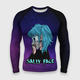 Мужской рашгард 3D с принтом Sally Face в городе Новоалтайск,  |  | sally face | игра | компьютерная игра | лицо | маска | протез | салли фейс | школа | шрамы