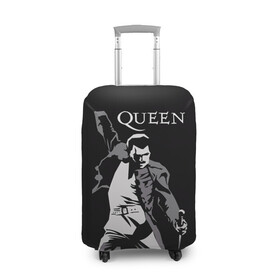 Чехол для чемодана 3D с принтом Queen в городе Новоалтайск, 86% полиэфир, 14% спандекс | двустороннее нанесение принта, прорези для ручек и колес | queen | брайан мэи | британская | группа | джон дикон | королева | роджер тейлор | рок | фредди меркьюри