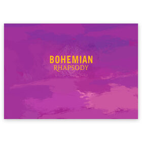 Поздравительная открытка с принтом Queen Bohemian Rhapsody в городе Новоалтайск, 100% бумага | плотность бумаги 280 г/м2, матовая, на обратной стороне линовка и место для марки
 | Тематика изображения на принте: queen | богемская рапсодия | брайан мэи | британская | группа | королева | роджер тейлор | рок | фредди меркьюри