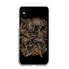 Чехол для iPhone XS Max матовый с принтом Черепа в городе Новоалтайск, Силикон | Область печати: задняя сторона чехла, без боковых панелей | dead | demon | devil | executioner | punisher | rap | rock | satan | skull | swag | каратель | палач | скелет | череп