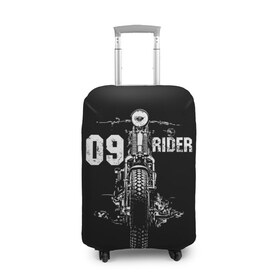 Чехол для чемодана 3D с принтом 09 rider в городе Новоалтайск, 86% полиэфир, 14% спандекс | двустороннее нанесение принта, прорези для ручек и колес | Тематика изображения на принте: background | bike | black | club | drawing | freedom | insc | legend | life | motorcycle | road | speed | америка | байк | вид | винтаж | дорога | жизнь | клуб | легенда | мотоцикл | надпись | проекция | ретро | рисунок | свобода | скорость