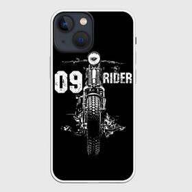 Чехол для iPhone 13 mini с принтом 09 rider в городе Новоалтайск,  |  | Тематика изображения на принте: background | bike | black | club | drawing | freedom | insc | legend | life | motorcycle | road | speed | америка | байк | вид | винтаж | дорога | жизнь | клуб | легенда | мотоцикл | надпись | проекция | ретро | рисунок | свобода | скорость