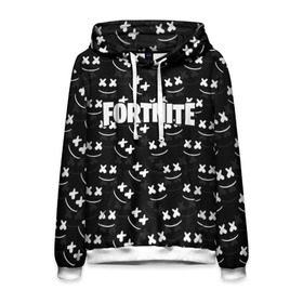 Мужская толстовка 3D с принтом FORTNITE x MARSHMELLO в городе Новоалтайск, 100% полиэстер | двухслойный капюшон со шнурком для регулировки, мягкие манжеты на рукавах и по низу толстовки, спереди карман-кенгуру с мягким внутренним слоем. | 2019 | armor | armour | cybersport | esport | fortnite | game | llama | logo | броня | игра | киберспорт | лама | фиолетовый | фирменные цвета | фортнайт