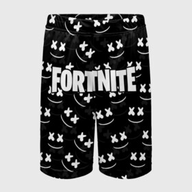 Детские спортивные шорты 3D с принтом FORTNITE x MARSHMELLO в городе Новоалтайск,  100% полиэстер
 | пояс оформлен широкой мягкой резинкой, ткань тянется
 | 2019 | armor | armour | cybersport | esport | fortnite | game | llama | logo | броня | игра | киберспорт | лама | фиолетовый | фирменные цвета | фортнайт
