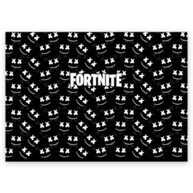 Поздравительная открытка с принтом FORTNITE x MARSHMELLO в городе Новоалтайск, 100% бумага | плотность бумаги 280 г/м2, матовая, на обратной стороне линовка и место для марки
 | 2019 | armor | armour | cybersport | esport | fortnite | game | llama | logo | броня | игра | киберспорт | лама | фиолетовый | фирменные цвета | фортнайт
