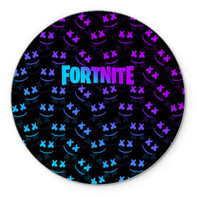 Коврик для мышки круглый с принтом FORTNITE x MARSHMELLO в городе Новоалтайск, резина и полиэстер | круглая форма, изображение наносится на всю лицевую часть | Тематика изображения на принте: 2019 | armor | armour | cybersport | esport | fortnite | game | llama | logo | броня | игра | киберспорт | лама | фиолетовый | фирменные цвета | фортнайт