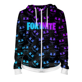 Женская толстовка 3D на молнии с принтом FORTNITE x MARSHMELLO в городе Новоалтайск, 100% полиэстер | длина до линии бедра, манжеты и пояс оформлены мягкой тканевой резинкой, двухслойный капюшон со шнурком для регулировки, спереди молния, по бокам два кармана | 2019 | armor | armour | cybersport | esport | fortnite | game | llama | logo | броня | игра | киберспорт | лама | фиолетовый | фирменные цвета | фортнайт