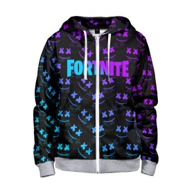 Детская толстовка 3D на молнии с принтом FORTNITE x MARSHMELLO в городе Новоалтайск, 100% полиэстер |  манжеты и пояс оформлены широкой мягкой резинкой, двухслойный капюшон со шнурком для регулировки, спереди карманы и застежка-молния
 | Тематика изображения на принте: 2019 | armor | armour | cybersport | esport | fortnite | game | llama | logo | броня | игра | киберспорт | лама | фиолетовый | фирменные цвета | фортнайт