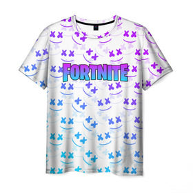 Мужская футболка 3D с принтом FORTNITE x MARSHMELLO в городе Новоалтайск, 100% полиэфир | прямой крой, круглый вырез горловины, длина до линии бедер | 2019 | armor | armour | cybersport | esport | fortnite | game | llama | logo | броня | игра | киберспорт | лама | фиолетовый | фирменные цвета | фортнайт