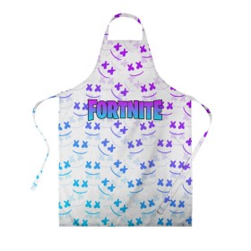Фартук 3D с принтом FORTNITE x MARSHMELLO в городе Новоалтайск, 100% полиэстер | общий размер — 65 х 85 см, ширина нагрудника — 26 см, горловина — 53 см, длина завязок — 54 см, общий обхват в поясе — 173 см. Принт на завязках и на горловине наносится с двух сторон, на основной части фартука — только с внешней стороны | 2019 | armor | armour | cybersport | esport | fortnite | game | llama | logo | броня | игра | киберспорт | лама | фиолетовый | фирменные цвета | фортнайт