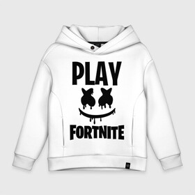 Детское худи Oversize хлопок с принтом FORTNITE x MARSHMELLO в городе Новоалтайск, френч-терри — 70% хлопок, 30% полиэстер. Мягкий теплый начес внутри —100% хлопок | боковые карманы, эластичные манжеты и нижняя кромка, капюшон на магнитной кнопке | Тематика изображения на принте: 2019 | armor | armour | cybersport | esport | fortnite | game | llama | logo | броня | игра | киберспорт | лама | фиолетовый | фирменные цвета | фортнайт