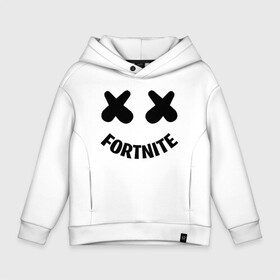 Детское худи Oversize хлопок с принтом FORTNITE x MARSHMELLO  в городе Новоалтайск, френч-терри — 70% хлопок, 30% полиэстер. Мягкий теплый начес внутри —100% хлопок | боковые карманы, эластичные манжеты и нижняя кромка, капюшон на магнитной кнопке | Тематика изображения на принте: 2019 | armor | armour | cybersport | esport | fortnite | game | llama | logo | броня | игра | киберспорт | лама | фиолетовый | фирменные цвета | фортнайт