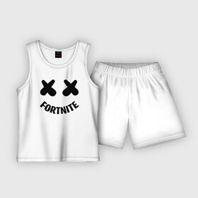 Детская пижама с шортами хлопок с принтом FORTNITE x MARSHMELLO в городе Новоалтайск,  |  | Тематика изображения на принте: 2019 | armor | armour | cybersport | esport | fortnite | game | llama | logo | броня | игра | киберспорт | лама | фиолетовый | фирменные цвета | фортнайт