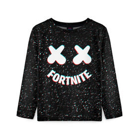 Детский лонгслив 3D с принтом FORTNITE x MARSHMELLO в городе Новоалтайск, 100% полиэстер | длинные рукава, круглый вырез горловины, полуприлегающий силуэт
 | 2019 | armor | armour | cybersport | dj | esport | fortnite | galaxy | game | llama | logo | marshmello | space | usa | америка | броня | галакт | игра | киберспорт | клубная музыка | лама | маршмелло |