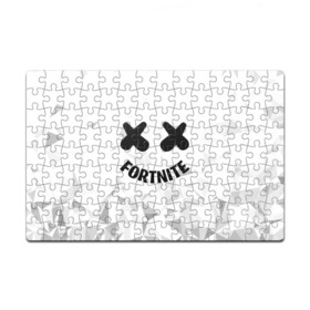 Пазл магнитный 126 элементов с принтом FORTNITE x MARSHMELLO в городе Новоалтайск, полимерный материал с магнитным слоем | 126 деталей, размер изделия —  180*270 мм | 2019 | armor | armour | cybersport | esport | fortnite | game | llama | logo | броня | игра | киберспорт | лама | фиолетовый | фирменные цвета | фортнайт