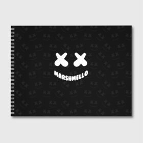 Альбом для рисования с принтом MARSHMELLO в городе Новоалтайск, 100% бумага
 | матовая бумага, плотность 200 мг. | Тематика изображения на принте: dj | marshmello | usa | америка | клубная музыка | маршмелло | музыка | музыкант