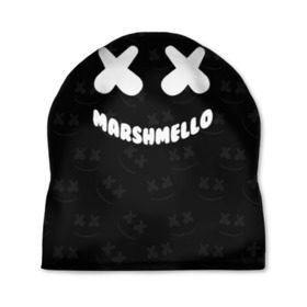 Шапка 3D с принтом MARSHMELLO в городе Новоалтайск, 100% полиэстер | универсальный размер, печать по всей поверхности изделия | dj | marshmello | usa | америка | клубная музыка | маршмелло | музыка | музыкант