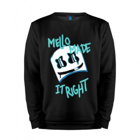 Мужской свитшот хлопок с принтом Mello Made в городе Новоалтайск, 100% хлопок |  | chris comstock | electronic | fortnite | joytime iii | marshmallow | marshmello | клубная | маршмелло | маршмеллоу | фортнайт | электронная музыка