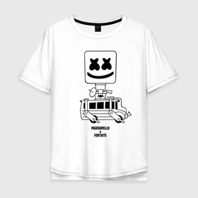 Мужская футболка хлопок Oversize с принтом X в городе Новоалтайск, 100% хлопок | свободный крой, круглый ворот, “спинка” длиннее передней части | chris comstock | electronic | fortnite | joytime iii | marshmallow | marshmello | клубная | маршмелло | маршмеллоу | фортнайт | электронная музыка