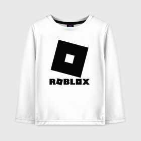 Детский лонгслив хлопок с принтом ROBLOX в городе Новоалтайск, 100% хлопок | круглый вырез горловины, полуприлегающий силуэт, длина до линии бедер | game | gamer | logo | minecraft | roblox | simulator | игра | конструктор | лого | симулятор | строительство | фигура