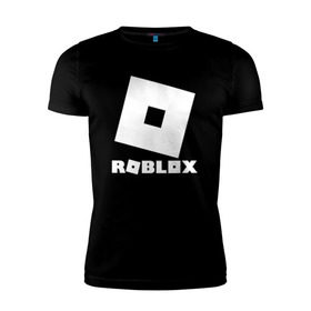Мужская футболка премиум с принтом ROBLOX в городе Новоалтайск, 92% хлопок, 8% лайкра | приталенный силуэт, круглый вырез ворота, длина до линии бедра, короткий рукав | game | gamer | logo | minecraft | roblox | simulator | игра | конструктор | лого | симулятор | строительство | фигура
