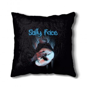 Подушка 3D с принтом Sally Face в городе Новоалтайск, наволочка – 100% полиэстер, наполнитель – холлофайбер (легкий наполнитель, не вызывает аллергию). | состоит из подушки и наволочки. Наволочка на молнии, легко снимается для стирки | sally face | загадка | лицо | протез | салли фейс | соседи | странные | тайна | ужас | фишер